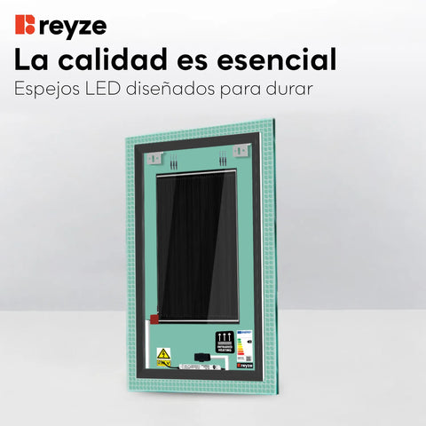 Espejo LED Vertical | Botones táctiles | Función antivaho | Luz blanca cálida - Reyze Seria Official Model 3