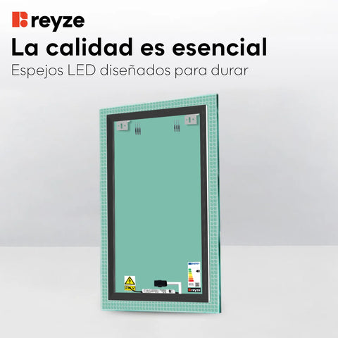 Espejo LED Vertical | Botón táctil | Luz blanca neutra - Reyze Seria Official Model 3