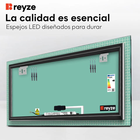 Espejo LED Rectangular | Botón táctil | Luz blanca fría - Reyze Seria Official Model 4