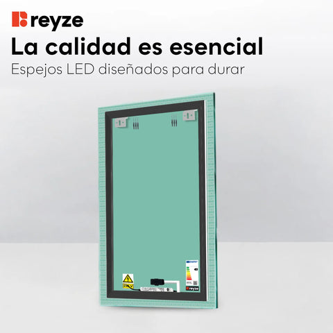 Espejo LED Vertical | Botón táctil | Luz blanca cálida - Reyze Seria Official Model 5