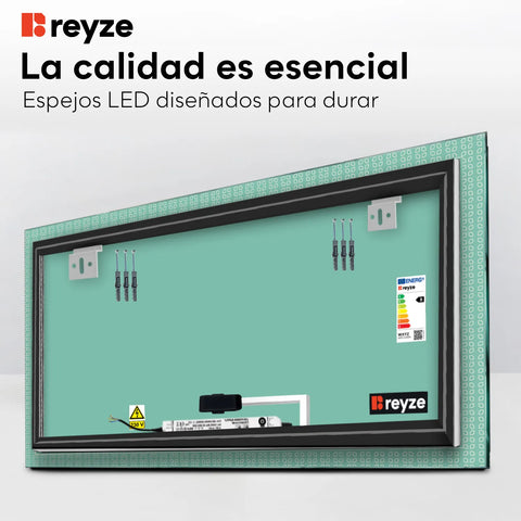 Espejo LED Rectangular | Botón táctil | Luz blanca fría - Reyze Seria Official Model 5