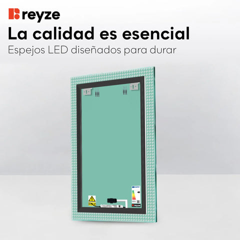 Espejo LED Vertical | Botón táctil | Luz blanca cálida - Reyze Seria Official Model 6