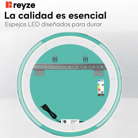 Espejo LED Redondo | Control por interruptor de pared | Luz blanca neutra - Reyze Seria Edge Model 7