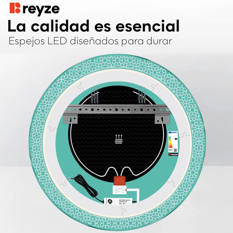 Espejo LED Redondo | Botones táctiles | Función antivaho | Temperatura de color ajustable - Reyze Seria Official Model 1