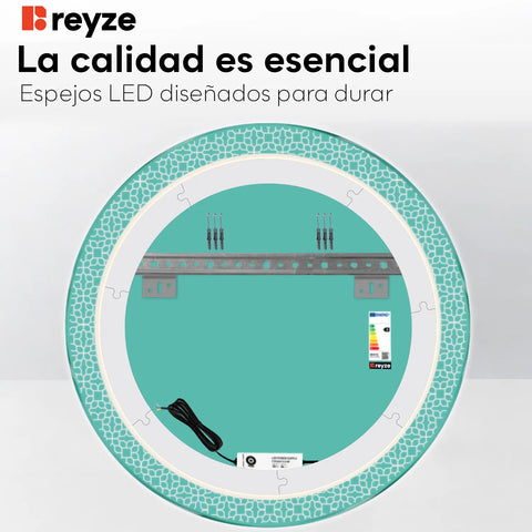 Espejo LED Redondo | Control por interruptor de pared | Luz blanca cálida - Reyze Seria Official Model 1