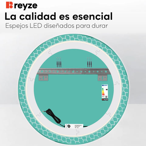 Espejo LED Redondo | Control por interruptor de pared | Luz blanca neutra - Reyze Seria Official Model 7