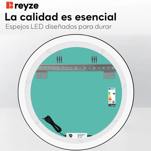 Espejo LED Redondo | Control por interruptor de pared | Luz blanca cálida - Reyze Seria Salono Model 6