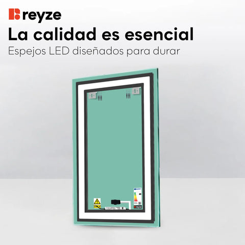 Espejo LED Vertical | Botón táctil | Luz blanca cálida - Reyze Seria Salono Model 3