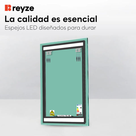 Espejo LED Vertical | Control por interruptor de pared | Luz blanca cálida - Reyze Seria Salono Model 4