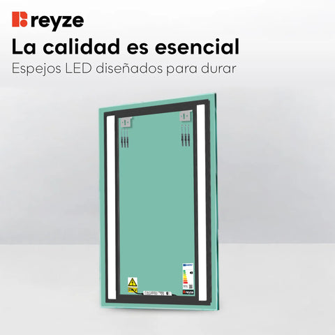 Espejo LED Vertical | Control por interruptor de pared | Luz blanca cálida - Reyze Seria Salono Model 5