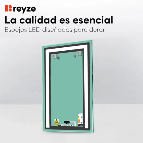 Espejo LED Vertical | Botón táctil | Luz blanca cálida - Reyze Seria Salono Model 6