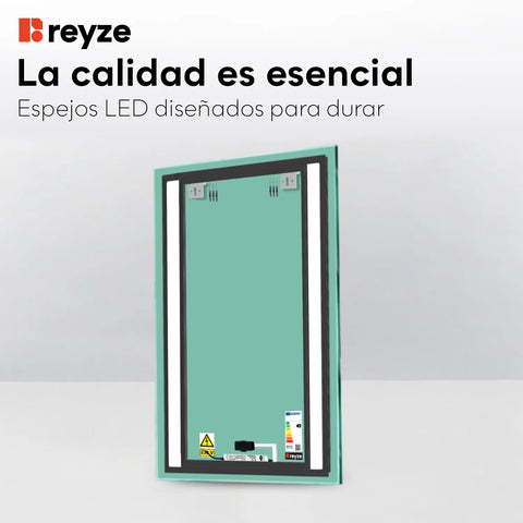 Espejo LED Vertical | Botón táctil | Luz blanca cálida - Reyze Seria Salono Model 8