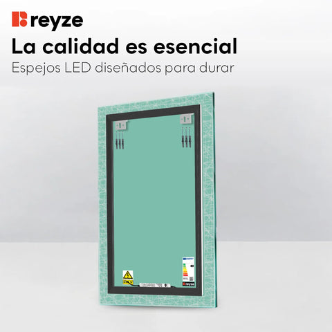 Espejo LED Vertical | Control por interruptor de pared | Luz blanca fría - Reyze Seria Simetria Model 1