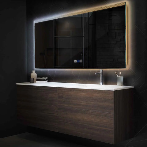 Espejo LED Rectangular | Botones táctiles | Función antivaho | Temperatura de color ajustable - Reyze Seria Edge Model 5