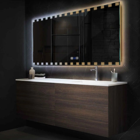 Espejo LED Rectangular | Botones táctiles | Función antivaho | Temperatura de color ajustable - Reyze Seria Edge Model 6