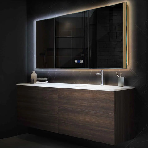 Espejo LED Rectangular | Botones táctiles | Función antivaho | Temperatura de color ajustable - Reyze Seria Edge Model 7