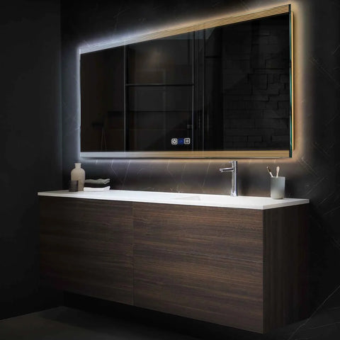 Espejo LED Rectangular | Botones táctiles | Función antivaho | Temperatura de color ajustable - Reyze Seria Edge Model 8