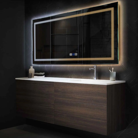 Espejo LED Rectangular | Botones táctiles | Función antivaho | Temperatura de color ajustable - Reyze Seria Minimal Model 1