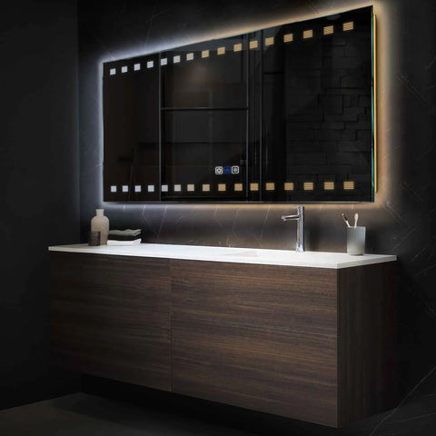 Espejo LED Rectangular | Botones táctiles | Función antivaho | Temperatura de color ajustable - Reyze Seria Minimal Model 6