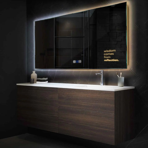 Espejo LED Rectangular | Botones táctiles | Función antivaho | Temperatura de color ajustable - Reyze Seria Motivated Model 1