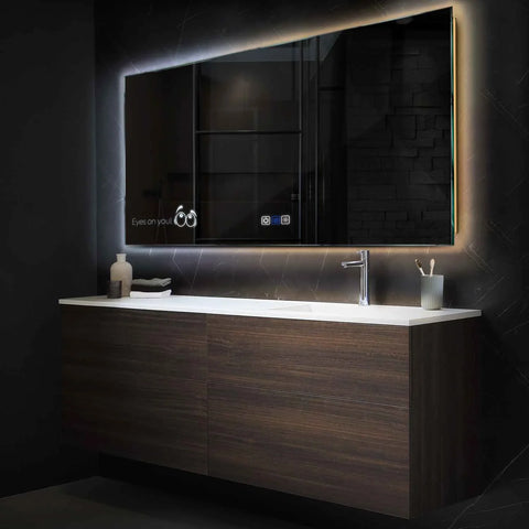 Espejo LED Rectangular | Botones táctiles | Función antivaho | Temperatura de color ajustable - Reyze Seria Motivated Model 8