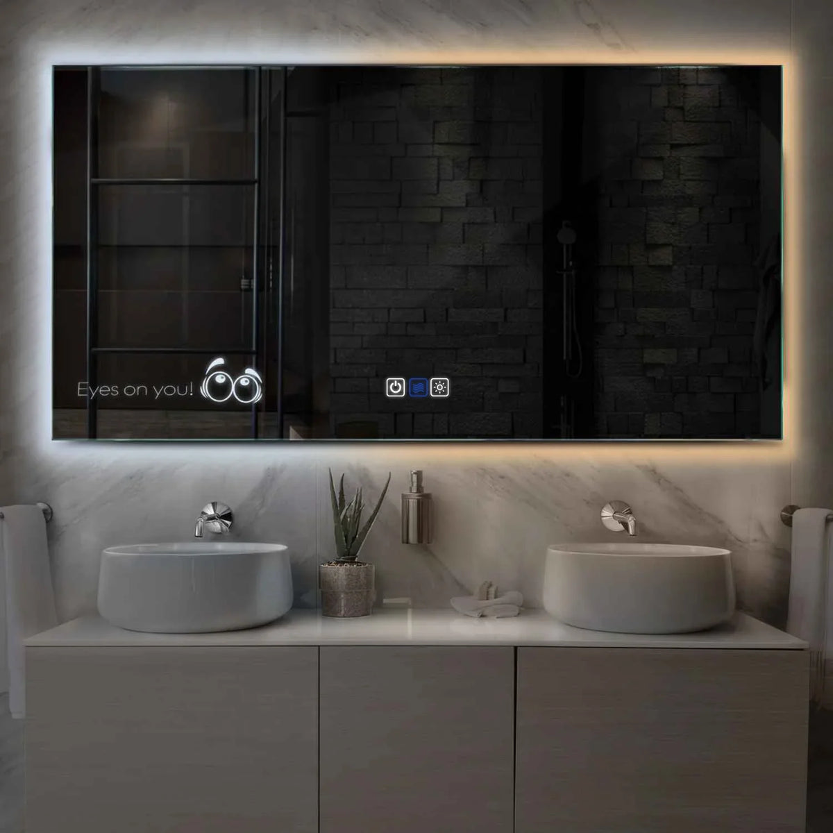 Espejo LED Rectangular | Botones táctiles | Función antivaho | Temperatura de color ajustable - Reyze Seria Motivated Model 8