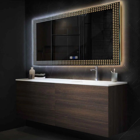 Espejo LED Rectangular | Botones táctiles | Función antivaho | Temperatura de color ajustable - Reyze Seria Official Model 6