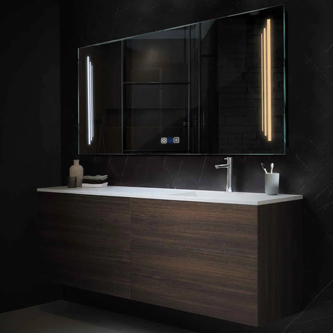 Espejo LED Rectangular | Botones táctiles | Función antivaho | Temperatura de color ajustable - Reyze Seria Salono Model 8