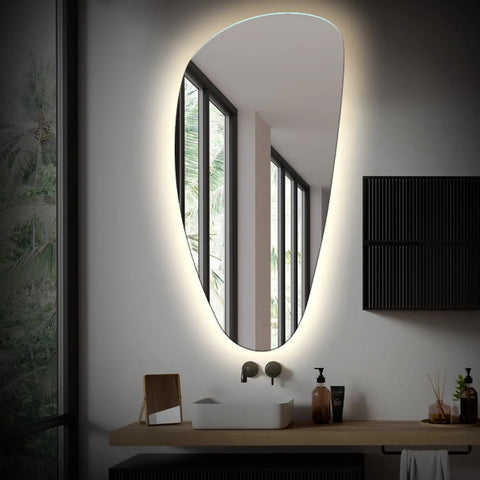 Espejo LED Asimétrico Vertical | Control por interruptor de pared | Luz blanca neutra - Reyze Seria Ambient Model 1