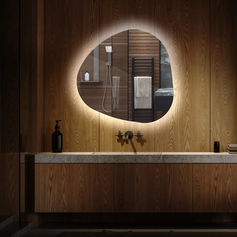 Espejo LED Asimétrico | Control por interruptor de pared | Luz blanca fría - Reyze Seria Ambient Model 1