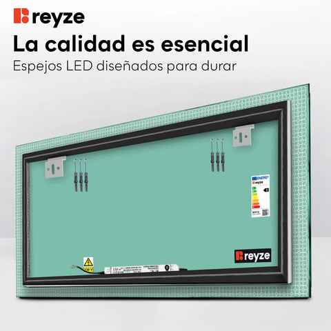 Espejo LED Rectangular | Control por interruptor de pared | Luz blanca cálida - Reyze Seria Official Model 2