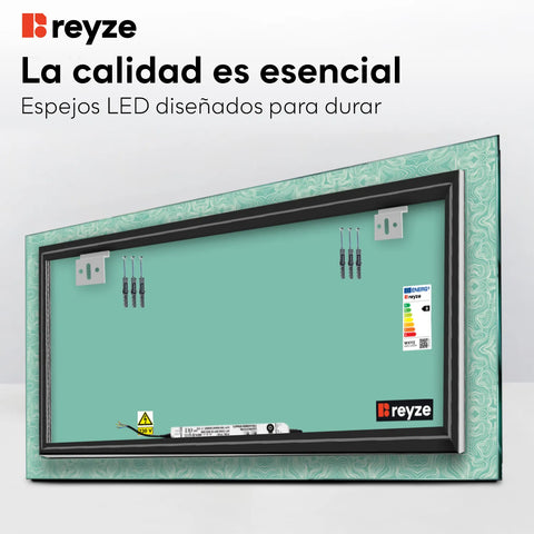 Espejo LED Rectangular | Control por interruptor de pared | Luz blanca cálida - Reyze Seria Official Model 8