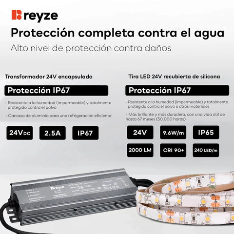 Espejo LED Redondo | Botones táctiles | Función antivaho | Temperatura de color ajustable - Reyze Seria Salono Model 7