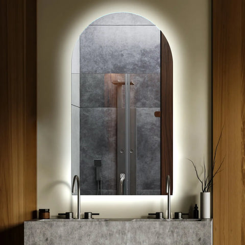 Espejo LED Semiovalado 2 | Botón táctil | Luz blanca fría - Reyze Seria Ambient Model 1