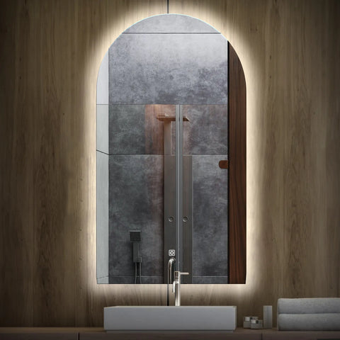 Espejo LED Semiovalado 2 | Botón táctil | Luz blanca fría - Reyze Seria Ambient Model 1